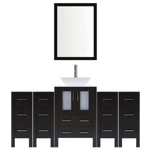 78" Modern Bathroom Vanity Set with Mirror and Sink LV2-C8-78-B (Espresso)